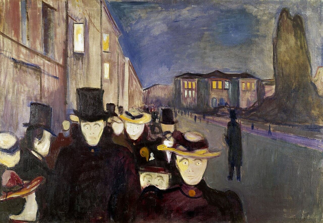 A dim evening street scene used as the visual opening for the signaling essay.